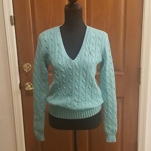 Ralph Lauren Sport V-Neck Cable Knit Sweater